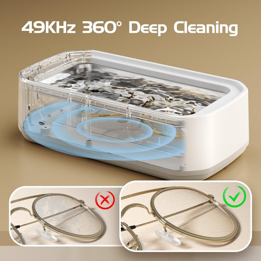 High-Capacity 49 KHz Ultrasonic Eyeglass, Watches and jewellery Cleaner